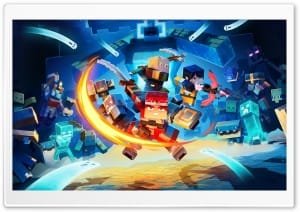 Minecraft Dungeons II Heroes Battle the Overworld Threat 4K UHD Wallpaper for Widescreen and UltraWide Desktop, UltraHD TV, Smartphone, Tablet