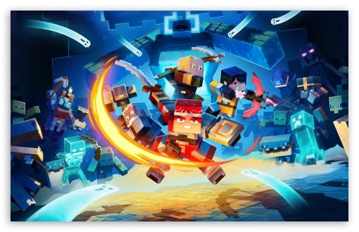 Minecraft Dungeons II Heroes Battle the Overworld Threat UltraHD Wallpaper for UHD 16:9 ; HD 16:9 ; UltraWide 21:9 24:10 32:9 32:10 ; Widescreen 16:10 ; Tablet 1:1 ; Dual 16:10 16:9 ;