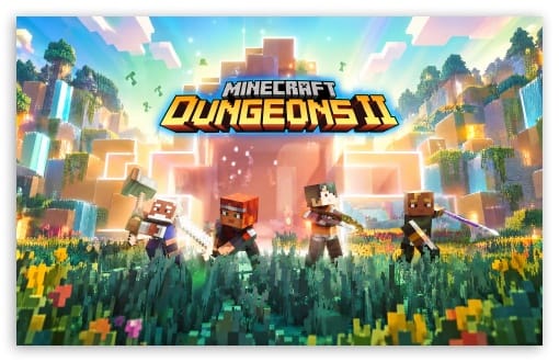 Minecraft Dungeons II Heroes in the Overworld UltraHD Wallpaper for UHD 16:9 ; HD 16:9 ; UltraWide 21:9 24:10 32:9 32:10 ; Widescreen 16:10 ; Tablet 1:1 ; Dual 16:10 16:9 ;