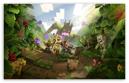 Minecraft Dungeons, Jungle Awakens UltraHD Wallpaper for UHD 16:9 ; HD 16:9 ; UltraWide 21:9 24:10 32:9 32:10 ; Widescreen 16:10 ; Tablet 1:1 ; Mobile 9:16 9:19.5 9:20 9:21 9:22 ; Dual 16:10 16:9 ; Triple 16:10 16:9 ;