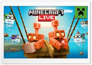 Minecraft Live, Copper Golems, Happy Ghasts 4K UHD Wallpaper for Widescreen and UltraWide Desktop, UltraHD TV, Smartphone, Tablet