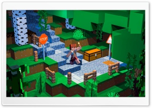 Minecraft Path through the Forest 4K UHD Wallpaper for Widescreen and UltraWide Desktop, UltraHD TV, Smartphone, Tablet