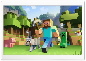 Minecraft, Steve, Walking, Dog, VideoGame 4K UHD Wallpaper for Widescreen and UltraWide Desktop, UltraHD TV, Smartphone, Tablet