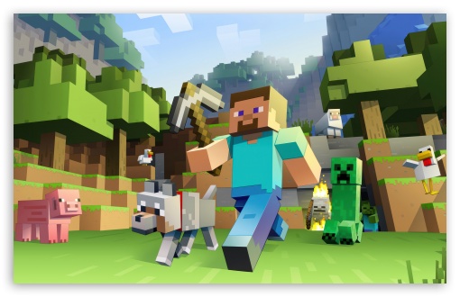 Minecraft, Steve, Walking, Dog, VideoGame UltraHD Wallpaper for UHD 16:9 ; HD 16:9 ; UltraWide 21:9 24:10 ; Widescreen 16:10 5:3 ; Fullscreen 4:3 5:4 3:2 ; Tablet 1:1 ; Dual 5:4 ;