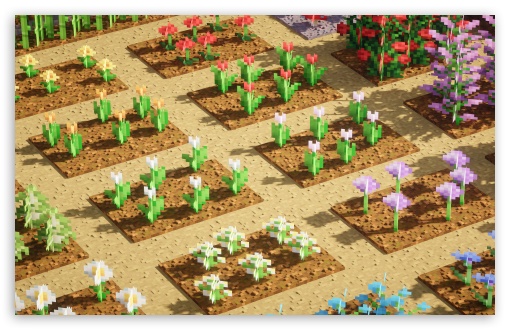 Minecraft, VideoGame, Flowers, Farming, Gaming, Pixelated, Pixel Art UltraHD Wallpaper for UHD 16:9 ; HD 16:9 ; UltraWide 21:9 24:10 32:9 32:10 ; Widescreen 16:10 5:3 ; Fullscreen 4:3 5:4 3:2 ; Tablet 1:1 ; Mobile 9:16 9:19.5 9:20 10:16 2:3 3:5 3:4 ; Dual 16:10 5:3 16:9 4:3 5:4 3:2 ;