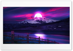 Minimal Landscape Sunrise 4K UHD Wallpaper for Widescreen and UltraWide Desktop, UltraHD TV, Smartphone, Tablet