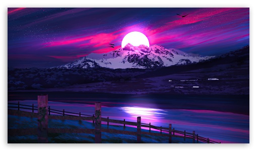 Minimal Landscape Sunrise UltraHD Wallpaper for UHD 16:9 ; HD 16:9 ;