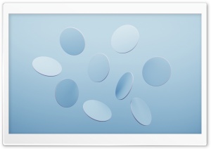 Minimalist Blue Floating Discs 4K UHD Wallpaper for Widescreen and UltraWide Desktop, UltraHD TV, Smartphone, Tablet