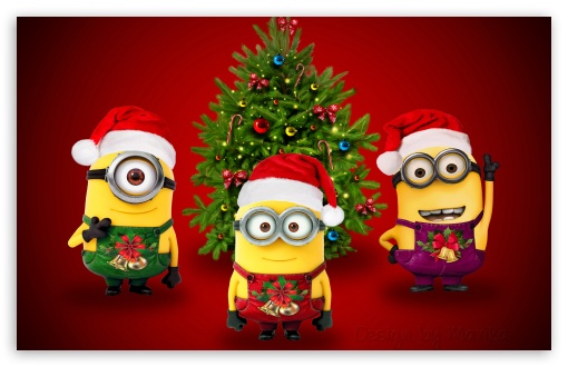Merry Christmas Minions 4K wallpaper