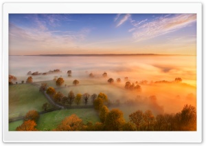 Mists of the English Countryside 4K UHD Wallpaper for Widescreen and UltraWide Desktop, UltraHD TV, Smartphone, Tablet