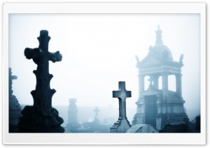 Misty Cemetery Ultra HD Wallpaper for 4K UHD Widescreen desktop, tablet & smartphone
