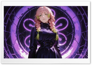 Mitsuri Kanroji - Kimetsu no Yaiba 4K UHD Wallpaper for Widescreen and UltraWide Desktop, UltraHD TV, Smartphone, Tablet