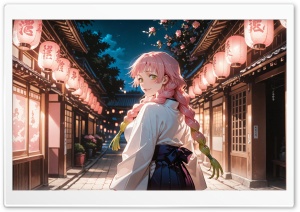 Mitsuri Kanroji - Kimetsu no Yaiba 4K UHD Wallpaper for Widescreen and UltraWide Desktop, UltraHD TV, Smartphone, Tablet