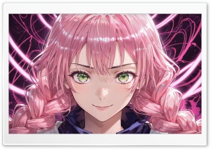 Mitsuri Kanroji Kimetsu no Yaiba 4K UHD Wallpaper for Widescreen and UltraWide Desktop, UltraHD TV, Smartphone, Tablet