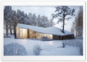 Modern House Design, Winter Landscape Ultra HD Wallpaper for 4K UHD Widescreen desktop, tablet & smartphone