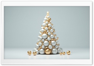 Modern Silver and Golden Christmas Tree Ultra HD Wallpaper for 4K UHD Widescreen desktop, tablet & smartphone