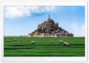 Mont Saint Michel Castle Normandy France 4K UHD Wallpaper for Widescreen and UltraWide Desktop, UltraHD TV, Smartphone, Tablet