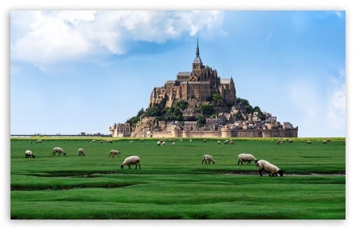 Mont Saint Michel Castle Normandy France UltraHD Wallpaper for UHD 16:9 ; HD 16:9 ; UltraWide 21:9 24:10 ; Widescreen 16:10 ; Fullscreen 3:2 ; Tablet 1:1 ;