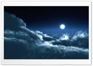 Moon Above Clouds Ultra HD Wallpaper for 4K UHD Widescreen desktop, tablet & smartphone