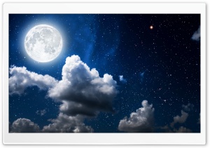 Moon, Clouds, Dark Sky Ultra HD Wallpaper for 4K UHD Widescreen desktop, tablet & smartphone