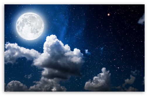 Moon Clouds Dark Skya Ultra HD Desktop Background Wallpaper for 4K UHD TV :  Widescreen & UltraWide Desktop & Laptop : Tablet : Smartphone
