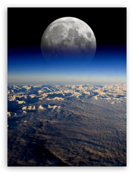 Moon Orbiting Earth UltraHD Wallpaper for Mobile 3:4 ;