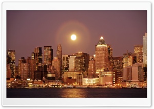 Moon Over New York Ultra HD Wallpaper for 4K UHD Widescreen desktop, tablet & smartphone