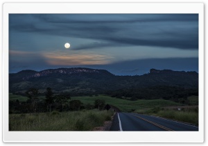 Moon Over the Mountain Ultra HD Wallpaper for 4K UHD Widescreen desktop, tablet & smartphone