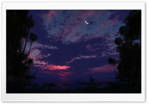 Moon Waning Crescent Ultra HD Wallpaper for 4K UHD Widescreen desktop, tablet & smartphone