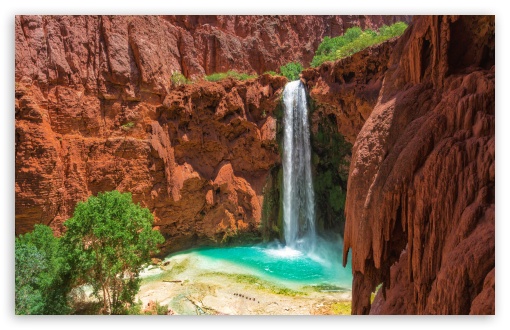 Mooney Falls Waterfall in the Havasupai Canyon, Arizona UltraHD Wallpaper for UHD 16:9 ; HD 16:9 ; UltraWide 21:9 24:10 32:9 32:10 ; Widescreen 16:10 5:3 ; Fullscreen 4:3 5:4 3:2 ; Tablet 1:1 ; Mobile 9:16 9:19.5 9:20 9:21 9:22 10:16 2:3 3:5 3:4 ; Dual 16:10 5:3 16:9 4:3 5:4 3:2 ;