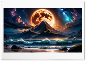 Moonlight Over Ocean Ultra HD Wallpaper for 4K UHD Widescreen desktop, tablet & smartphone