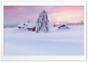 Morning Snow House Ultra HD Wallpaper for 4K UHD Widescreen desktop, tablet & smartphone
