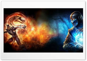 Mortal Kombat scorpion VS subzero Ultra HD Wallpaper for 4K UHD Widescreen Desktop, Lockscreen, Screensaver, TV, Tablet, Smartphone