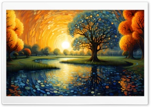Mosaic Landscape Digital Art Ultra HD Wallpaper for 4K UHD Widescreen desktop, tablet & smartphone