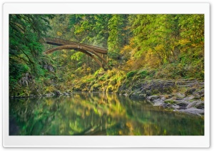 Moulton Falls Bridge, Washington, US 4K UHD Wallpaper for Widescreen and UltraWide Desktop, UltraHD TV, Smartphone, Tablet