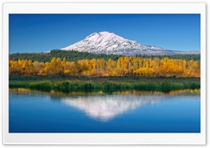 Mount Adams reflected in Trout Lake, Washington 4K UHD Wallpaper for Widescreen and UltraWide Desktop, UltraHD TV, Smartphone, Tablet