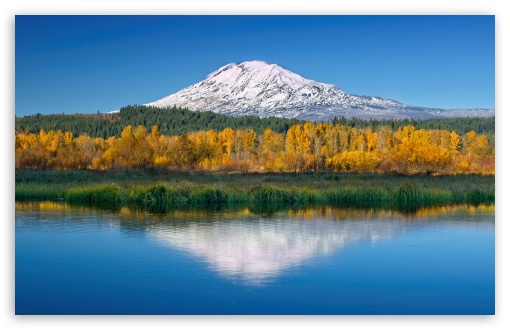 Mount Adams reflected in Trout Lake, Washington UltraHD Wallpaper for UHD 16:9 ; HD 16:9 ; UltraWide 21:9 24:10 32:9 32:10 ; Widescreen 16:10 ; Fullscreen 3:2 ; Tablet 1:1 ; Mobile 9:16 9:19.5 9:20 9:21 9:22 ; Dual 16:10 16:9 ;