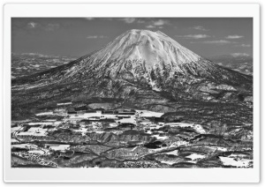 Mount Yotei Black and White Ultra HD Wallpaper for 4K UHD Widescreen desktop, tablet & smartphone