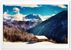 Mountain Chalet, Winter Ultra HD Wallpaper for 4K UHD Widescreen desktop, tablet & smartphone