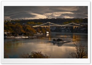 Mountain City Bridge Ultra HD Wallpaper for 4K UHD Widescreen desktop, tablet & smartphone