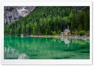 Mountain, Foothills, Alpine Landscape, Sacred Place, Green Lake 4K UHD Wallpaper for Widescreen and UltraWide Desktop, UltraHD TV, Smartphone, Tablet