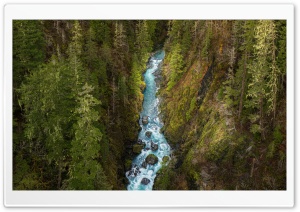 Mountain Forest Stream Aerial View Ultra HD Wallpaper for 4K UHD Widescreen Desktop, Lockscreen, Screensaver, TV, Tablet, Smartphone