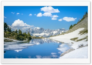 Mountain Lake, Blue Sky Ultra HD Wallpaper for 4K UHD Widescreen desktop, tablet & smartphone