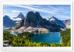 Mountain Lake Panorama 4K UHD Wallpaper for Widescreen and UltraWide Desktop, UltraHD TV, Smartphone, Tablet