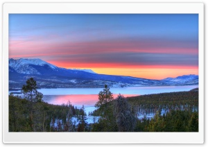 Mountain Lake Sunset Nature Ultra HD Wallpaper for 4K UHD Widescreen desktop, tablet & smartphone