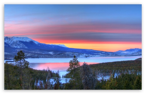 mountain lake sunrise wallpaper