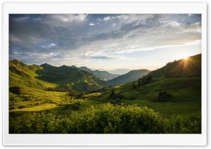 Mountain, Landscape, Summer, Nature, Green, Fresh Air, Outdoors, Valley, Tranquility, Serenity, Sunlight, Exploration, Hiking, Alpine 4K UHD Wallpaper for Widescreen and UltraWide Desktop, UltraHD TV, Smartphone, Tablet