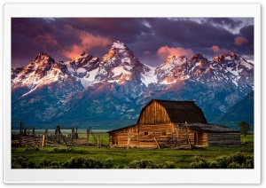 Mountain Log Cabin Ultra HD Wallpaper for 4K UHD Widescreen Desktop, Lockscreen, Screensaver, TV, Tablet, Smartphone