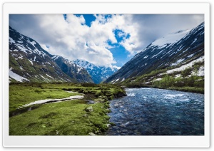 Mountain River In Norway Ultra HD Wallpaper for 4K UHD Widescreen desktop, tablet & smartphone