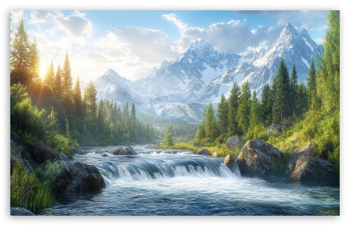 Mountain River Valley Landscape UltraHD Wallpaper for UHD 16:9 ; HD 16:9 ; UltraWide 21:9 24:10 ; Widescreen 16:10 5:3 ; Fullscreen 4:3 5:4 3:2 ; Tablet 1:1 ; Mobile 9:16 9:19.5 9:20 10:16 2:3 3:5 3:4 ;